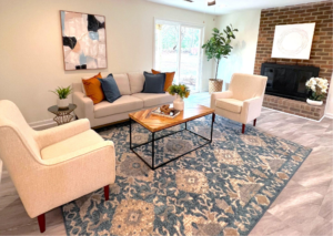 A well-decorated living room