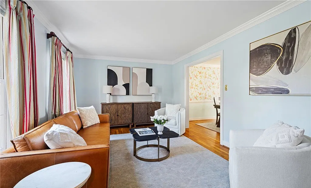 Professionally staged living room on Ballantrae Ct in Henrico, Virginia