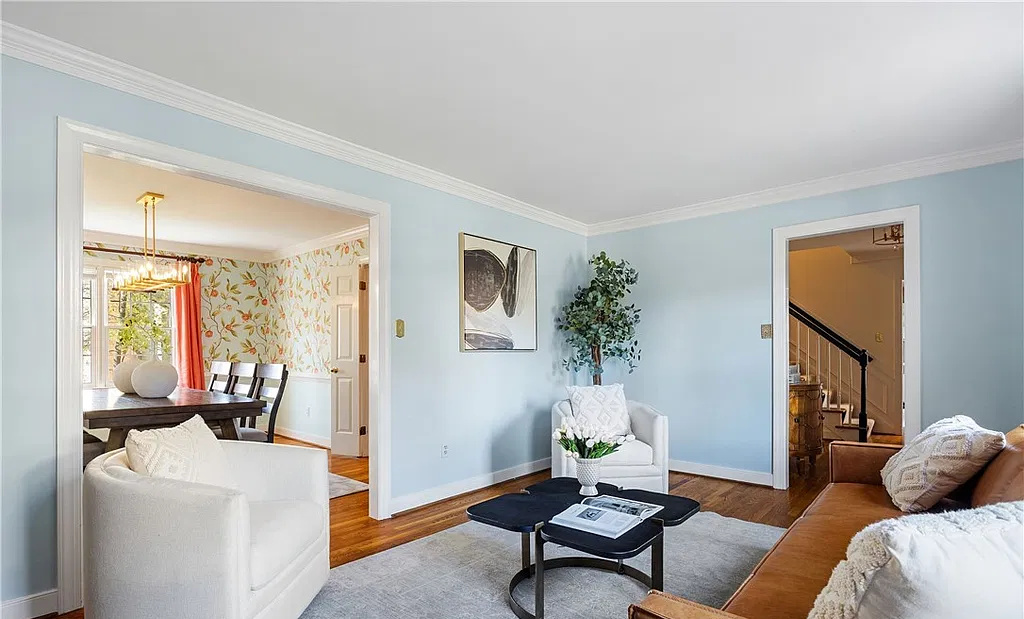 Professionally staged living room on Ballantrae Ct in Henrico, Virginia