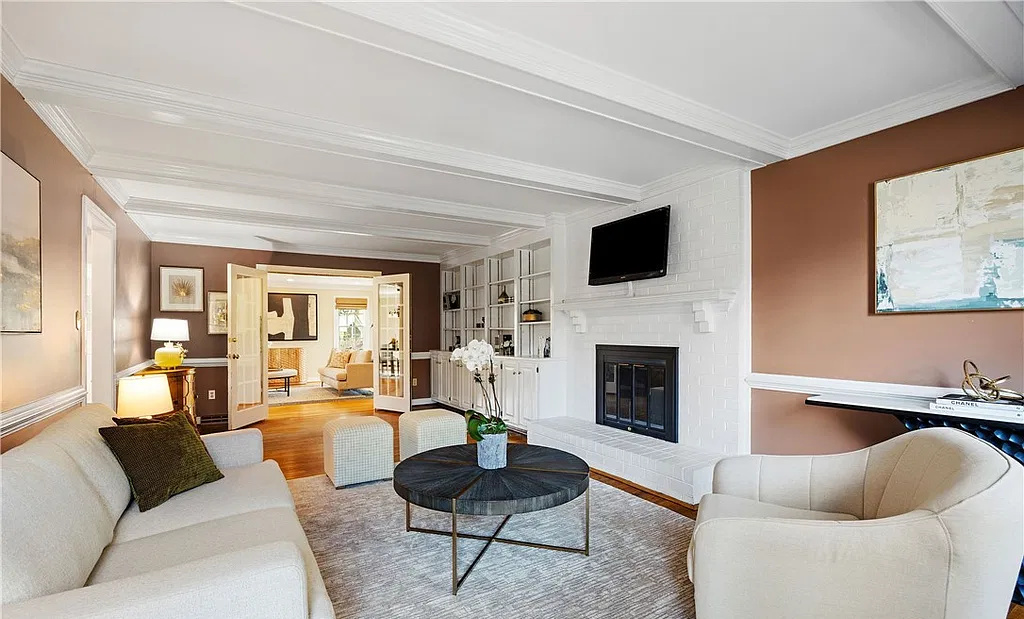 Professionally staged living room on Ballantrae Ct in Henrico, Virginia