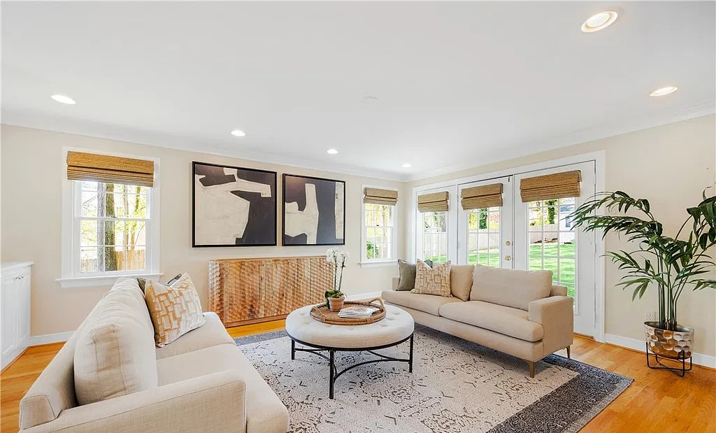 Professionally staged living room on Ballantrae Ct in Henrico, Virginia