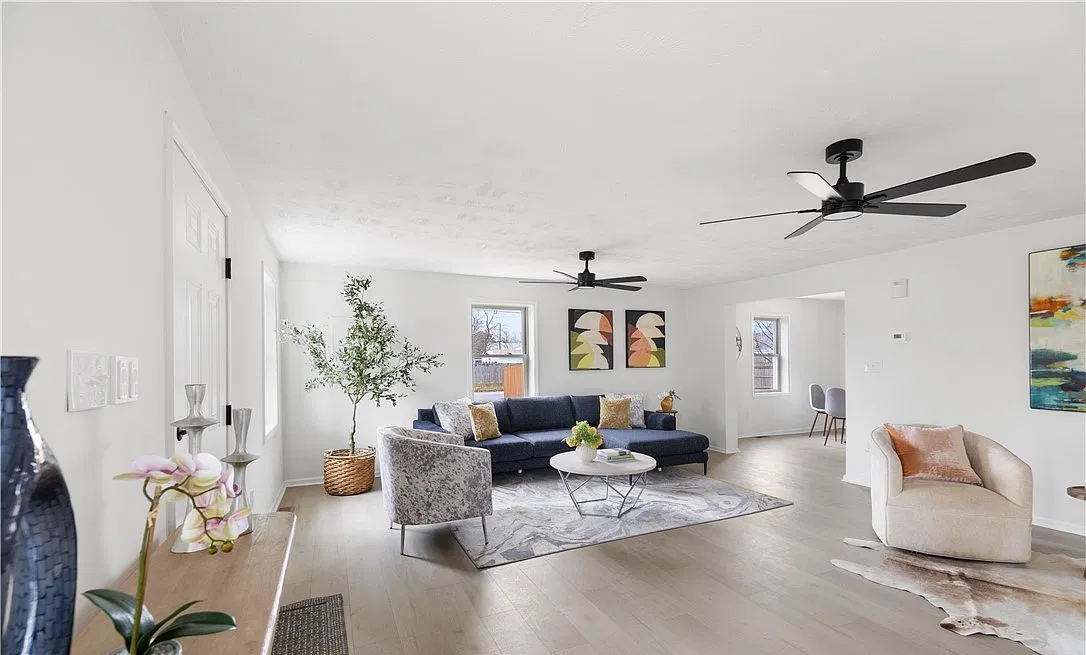 Professionally staged living room in Richmond, Virginia